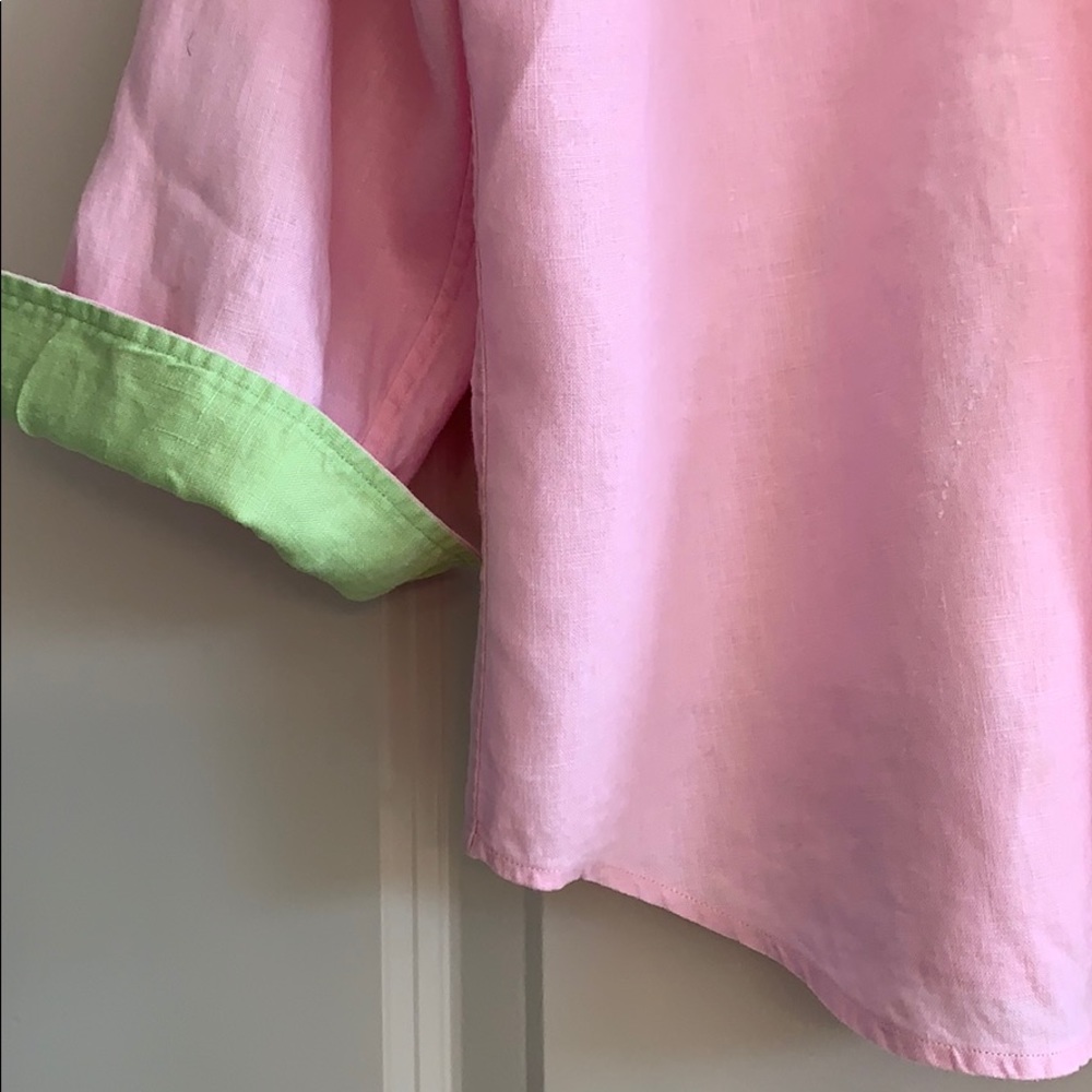 FINAL SALE!!RALPH LAUREN PINK/SPRING GREEN SHIRT - Picture 3 of 6